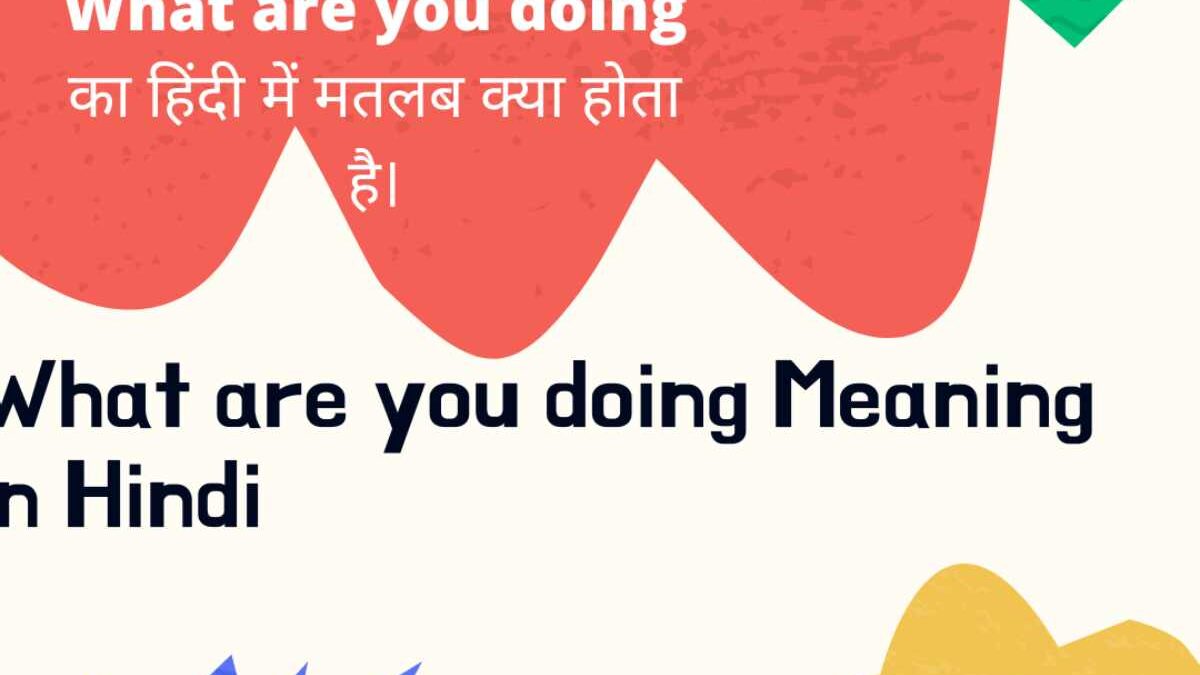 What are You Doing in Hindi?