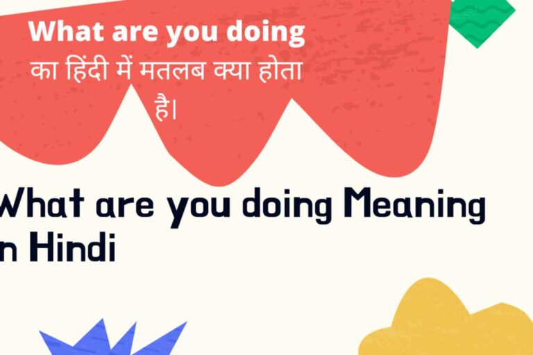 What are You Doing in Hindi?