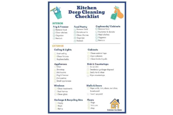 Kitchen Deep Cleaning Checklist